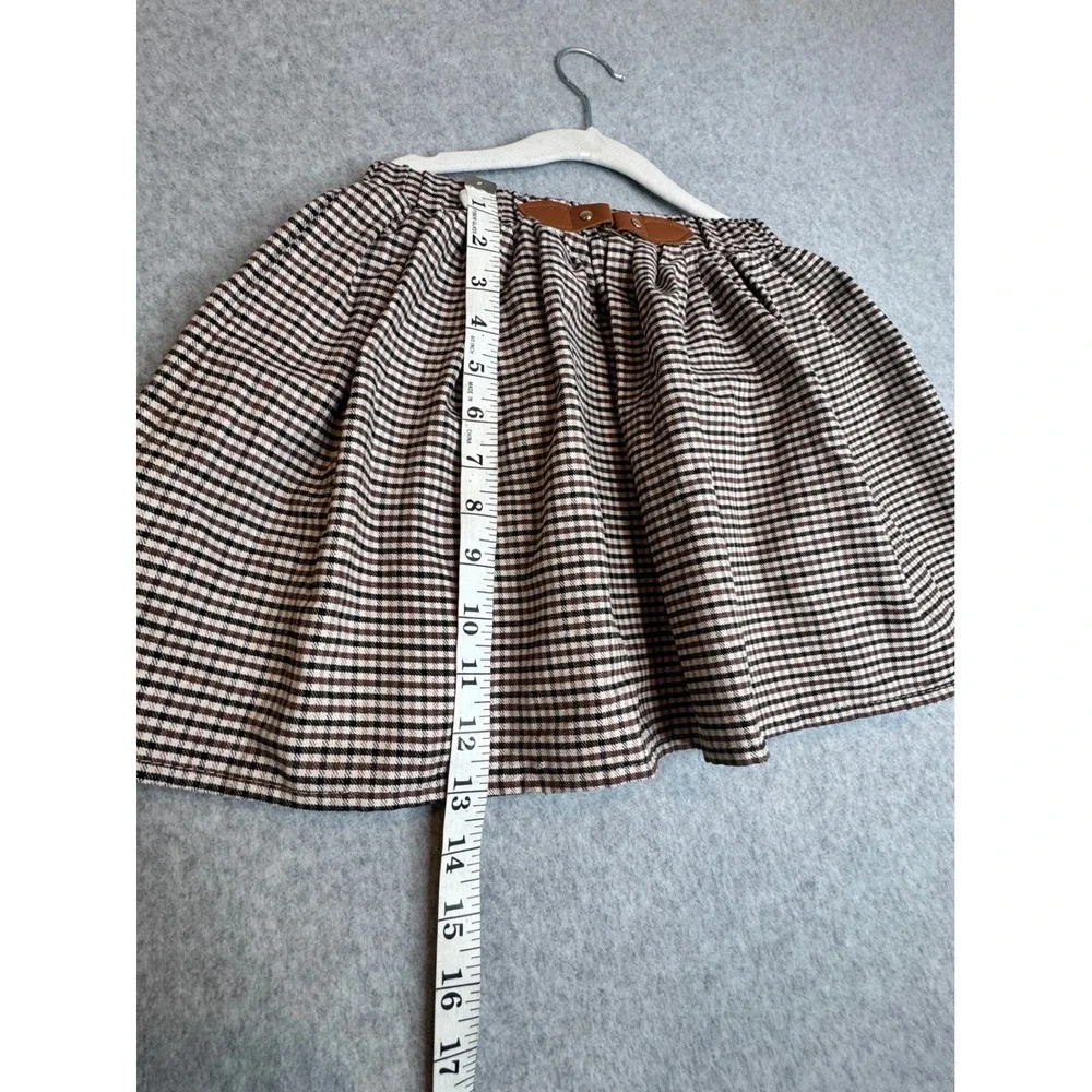 Girls Plaid Skirt‎ Size 6/7 with Belt Detail, Elastic Waist, Kids Fashion